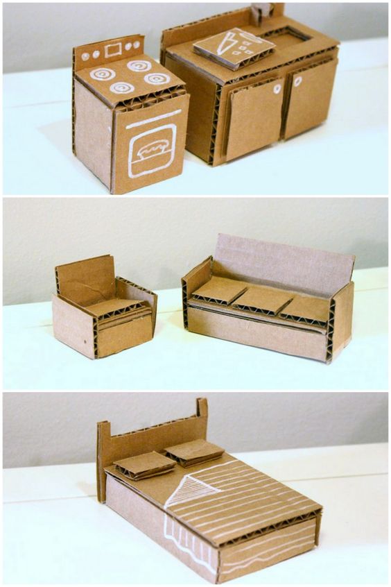 x diy ideeen poppenhuis eenvoudig karton